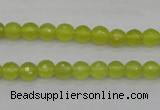 CKA217 15.5 inches 6mm faceted round Korean jade gemstone beads