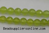 CKA218 15.5 inches 8mm faceted round Korean jade gemstone beads