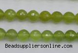 CKA219 15.5 inches 8mm faceted round Korean jade gemstone beads