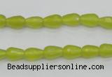 CKA228 15.5 inches 6*8mm faceted teardrop Korean jade gemstone beads