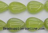 CKA257 15.5 inches 15*20mm flat teardrop Korean jade gemstone beads