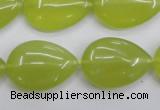 CKA258 15.5 inches 18*25mm flat teardrop Korean jade gemstone beads