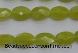 CKA270 15.5 inches 10*14mm faceted oval Korean jade gemstone beads