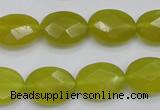 CKA271 15.5 inches 12*16mm faceted oval Korean jade gemstone beads