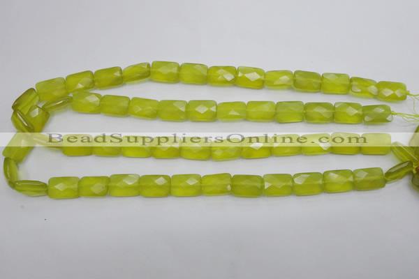 CKA280 15.5 inches 10*14mm faceted rectangle Korean jade gemstone beads