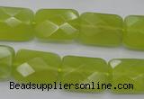 CKA281 15.5 inches 13*18mm faceted rectangle Korean jade gemstone beads