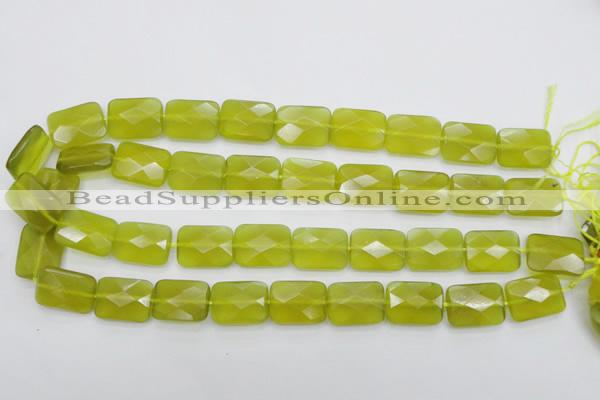 CKA282 15.5 inches 15*20mm faceted rectangle Korean jade gemstone beads