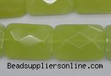 CKA283 15.5 inches 18*25mm faceted rectangle Korean jade gemstone beads