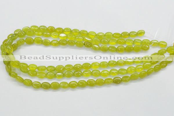 CKA31 15.5 inches 8*10mm oval Korean jade gemstone beads