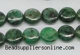 CKC108 16 inches 12mm flat round natural green kyanite beads wholesale