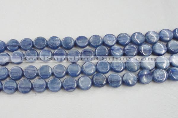 CKC512 15.5 inches 10mm flat round natural Brazilian kyanite beads