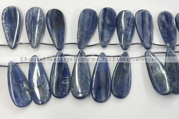 CKC554 Top drilled 12*30mm flat teadrop natural kyanite beads