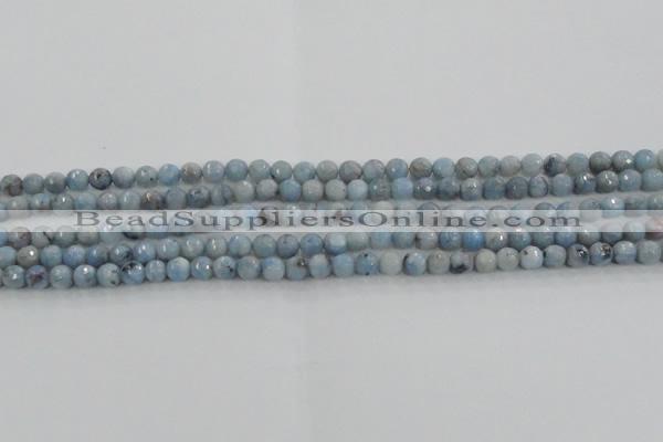 CKC701 15.5 inches 6mm faceted round imitation blue kyanite beads