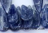 CKC822 15 inches 8*20mm - 10*30mm flat teardrop blue kyanite beads