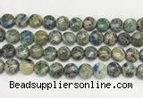 CKJ489 15.5 inches 10mm flat round natural k2 jasper beads