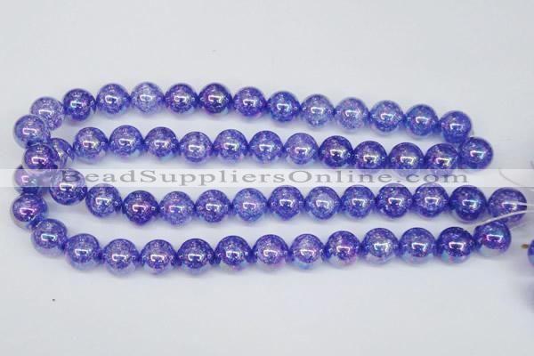 CKQ104 15.5 inches 12mm round AB-color dyed crackle quartz beads