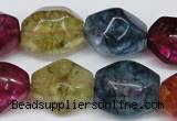 CKQ118 15.5 inches 15*20mm nuggets dyed crackle quartz beads