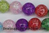 CKQ16 15.5 inches 14mm round dyed crackle quartz beads wholesale