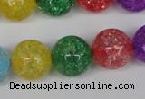 CKQ18 15.5 inches 18mm round dyed crackle quartz beads wholesale