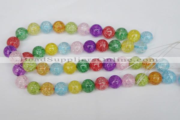 CKQ18 15.5 inches 18mm round dyed crackle quartz beads wholesale