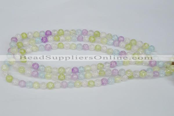 CKQ22 15.5 inches 8mm round dyed crackle quartz beads wholesale