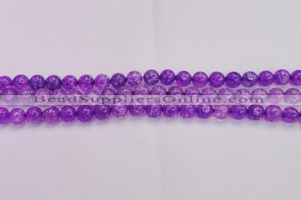 CKQ310 15.5 inches 10mm round dyed crackle quartz beads wholesale