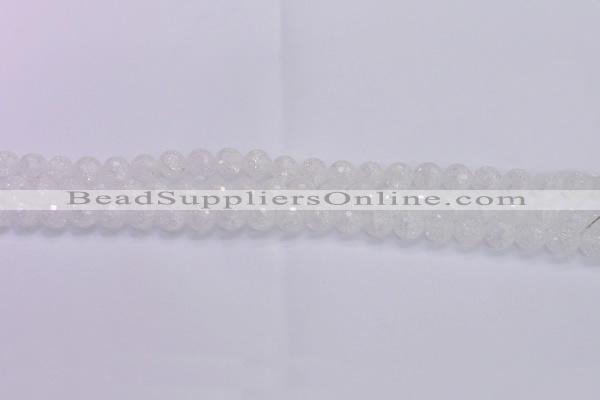 CKQ343 15.5 inches 6mm faceted round dyed crackle quartz beads