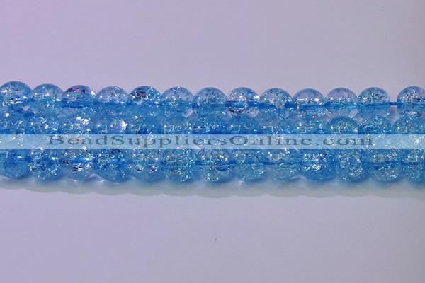 CKQ364 15.5 inches 12mm round dyed crackle quartz beads