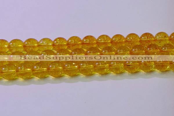 CKQ384 15.5 inches 12mm round dyed crackle quartz beads