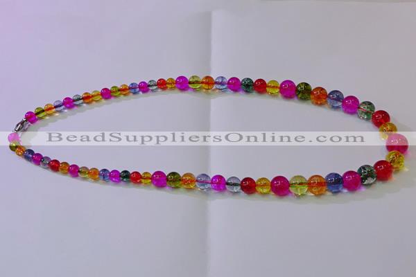 CKQ400 15.5 inches 6mm - 12mm round dyed crackle quartz beads