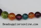 CKQ49 15.5 inches 6mm - 14mm round dyed crackle quartz beads