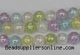 CKQ62 15.5 inches 8mm round AB-color dyed crackle quartz beads