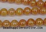 CKQ91 15.5 inches 6mm round AB-color dyed crackle quartz beads