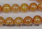 CKQ93 15.5 inches 10mm round AB-color dyed crackle quartz beads