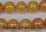 CKQ95 15.5 inches 14mm round AB-color dyed crackle quartz beads