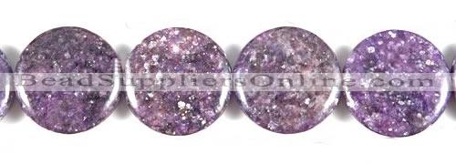 CKU05 15 inches 25mm coin purple kunzite beads wholesale