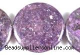 CKU06 15 inches 30mm coin purple kunzite beads wholesale