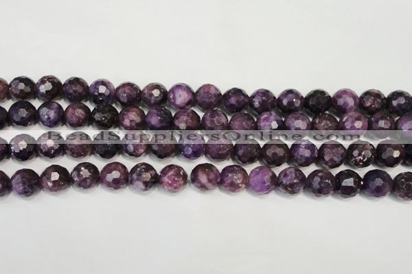 CKU25 15.5 inches 14mm faceted round purple kunzite beads wholesale