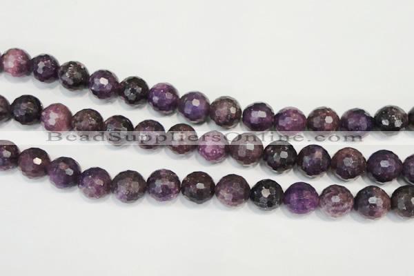 CKU27 15.5 inches 18mm faceted round purple kunzite beads wholesale