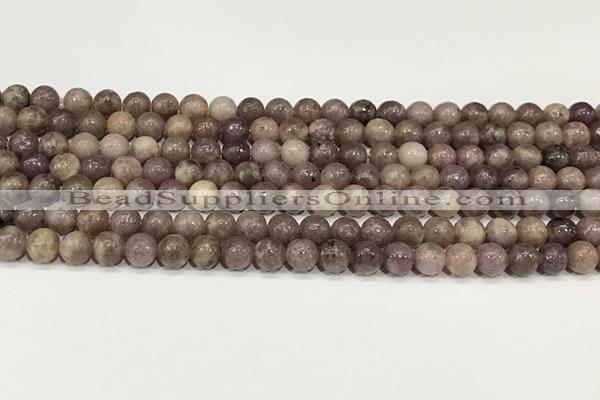 CKU340 15.5 inches 6mm round lepidolite gemstone beads wholesale