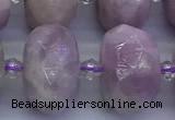 CKU350 15 inches 10*16mm faceted rondelle kunzite beads