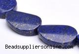 CLA31 19*25mm twisted oval deep blue dyed lapis lazuli beads