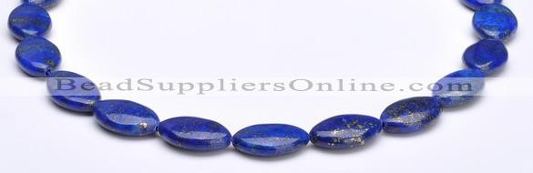 CLA34 13*20mm flat oval deep blue dyed lapis lazuli beads