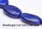 CLA36 flat oval deep blue dyed lapis lazuli 15*25mm beads