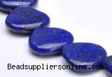 CLA41 20*20mm heart deep blue dyed lapis lazuli beads wholesale