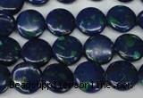 CLA411 15.5 inches 12mm flat round synthetic lapis lazuli beads