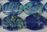 CLA465 15.5 inches 18*25mm oval synthetic lapis lazuli beads