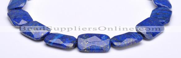 CLA47 Faceted rectangle 20*30mm deep blue dyed lapis lazuli bead