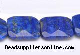 CLA49 Faceted square 25*25mm deep blue dyed lapis lazuli beads