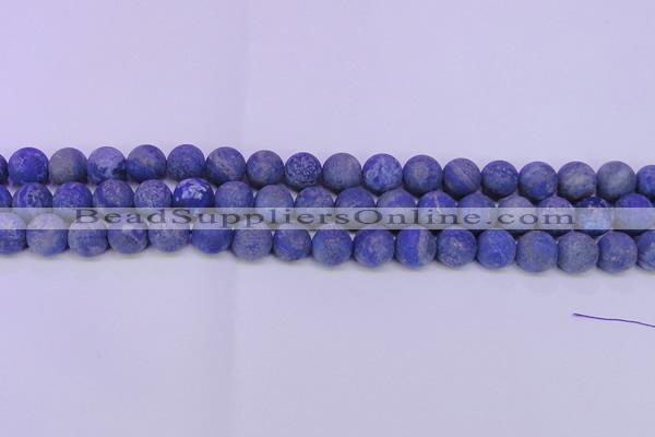 CLA60 15.5 inches 4mm round matte lapis lazuli beads